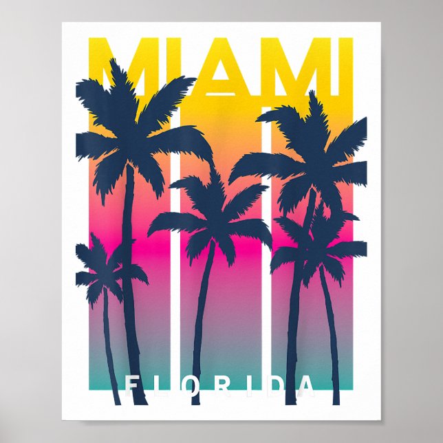 Poster Cool Miami Florida Graphic Design Tee - shirts, I  (Devant)