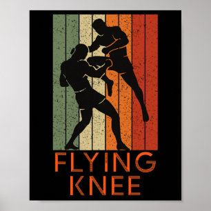 Poster Cool Mma, Kickboxing Et Muay Thai Genou Volant