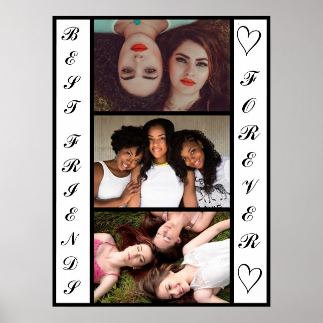 Poster Cool Moderne Meilleurs Amis Pour Toujours 3 Photos (Devant)