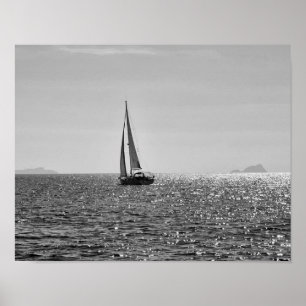 Poster Cool moderne photo de voilier en été