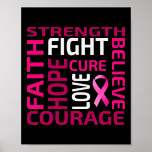 Poster Cool Nice Conscience du cancer du sein Ribon rose 