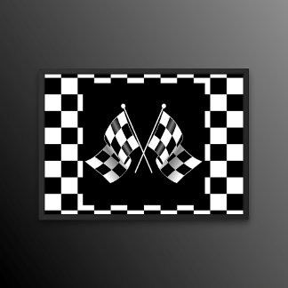 Poster Cool Noir et Blanc À damiers drapeaux Motif