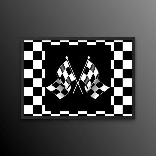 Poster Cool Noir et Blanc À damiers drapeaux Motif