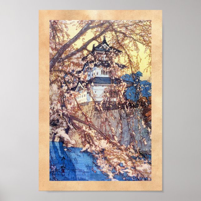 Poster Cool oriental japonais classique Hirosaki Castle a (Devant)