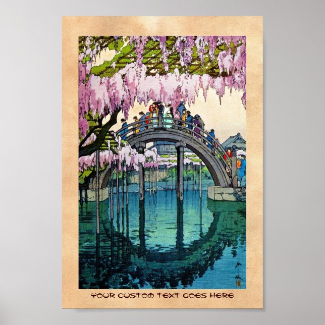 Poster Cool oriental japonais Kameido Bridge Yoshida art (Devant)