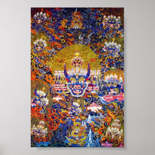 Poster Cool oriental tangka Yamantaka mort dieu tatouage