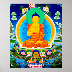 Poster Cool oriental tibetan thangka Prabhutaratna Buddha