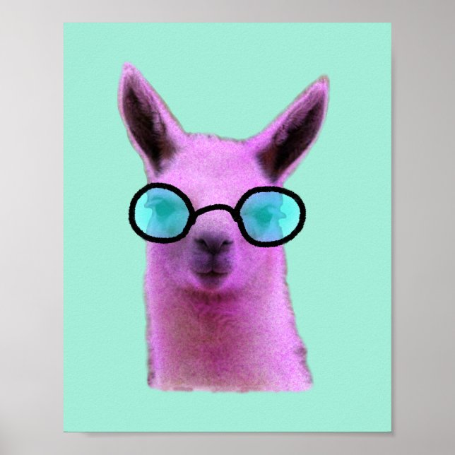 Poster cool Pink Llama (Devant)