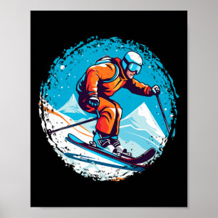 Poster Cool Pour Snowboard Et Ski Lover Dans Le Moun Blan