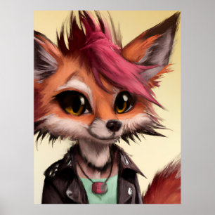 Poster Cool Punkrock Fox adolescent