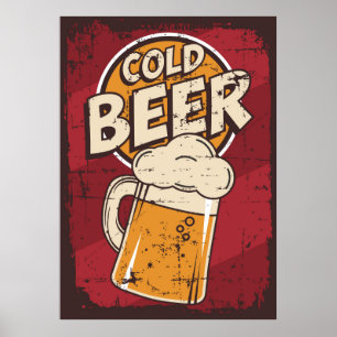 Poster cool retro beer bar