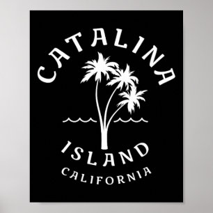 Poster Cool rétro Catalina Island Palm Tree Mens Femme C