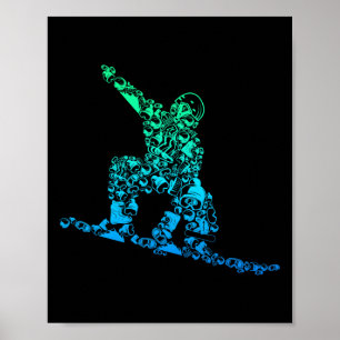 Poster Cool Snowboarder Vêtements et idées cadeaux Hommes