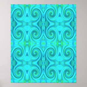 Poster Cool super Abstrait Aqua Liquid Art Motif