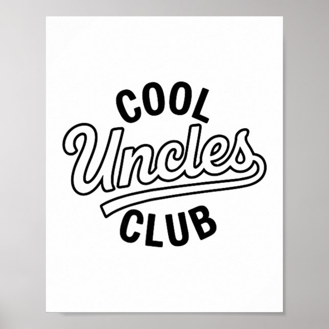 Poster Cool Uncles Club Uncle Ever Funny Cket Fathers Day (Devant)