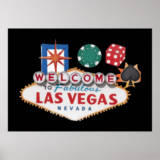 Poster Cool Vegas signe de bienvenue Casino (Devant)