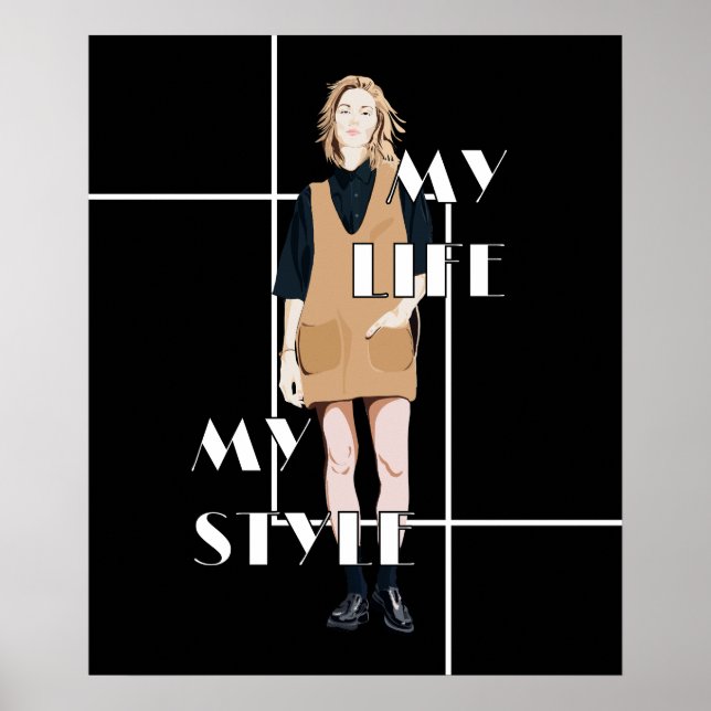 Poster Cool Vintage Pinup Girl (Devant)