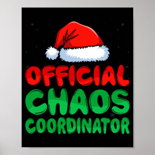 Poster Coordonnateur de chaos homme chapeau de père noël 