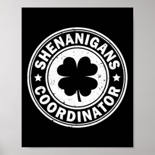 Poster Coordonnateur de Shenanigans St Patricks Day Shamr