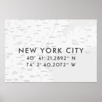 Coordonnées personnalisées de la carte de New York