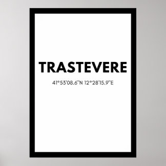 Poster Coordonnées Skyline City Trastevere Italie préféré