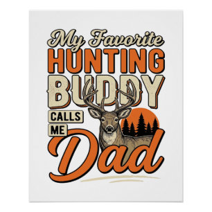 Poster Copain de chasse préféré m'appelle papa vintage ce