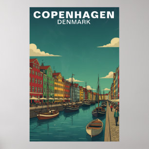 Poster Copenhague Danemark Canal Frontière Voyage