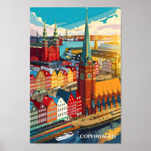 Poster Copenhague Danemark Lieu de Voyage Célèbre