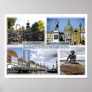 Poster Copenhague - Danemark - Mosaic -