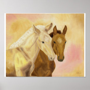 Poster Copie 11" de deux poulains x14 "