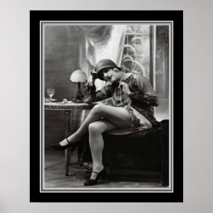 Poster Copie 16x20 du cru B&W d'années '20 d'hurlement