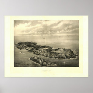 Poster Copie 1896 d'île de Monhegan de cru