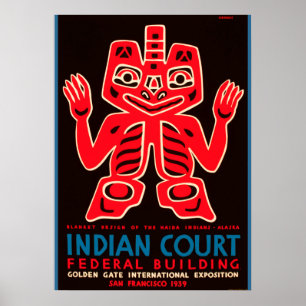 Poster Copie 1939 indienne d'annonce de cour d'expo du