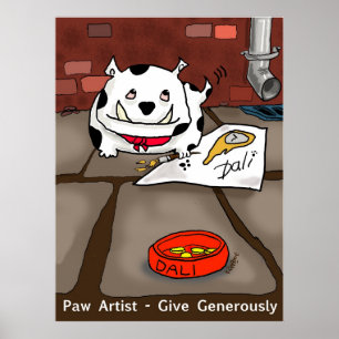 Poster Copie "artiste Dali de patte" - par kev Moore