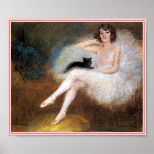 Poster Copie : Ballerine et chat noir