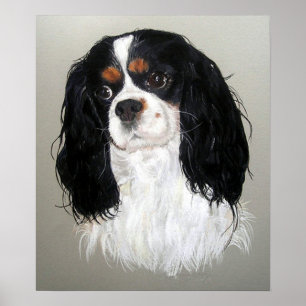 Poster Copie cavalière d'affiche de chien d'épagneul du