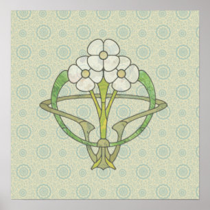 Poster Copie celtique d'affiche de la conception florale