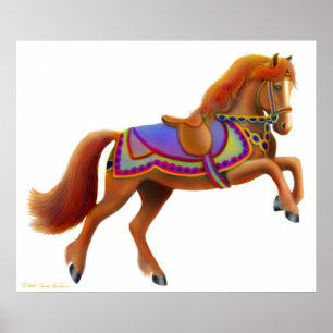 Poster Copie colorée de cheval de cirque
