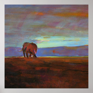 Poster Copie colossale de coucher du soleil de Ngorongoro