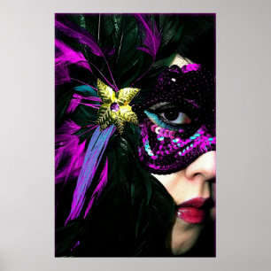 Poster Copie d'affiche de masque de mardi gras de la