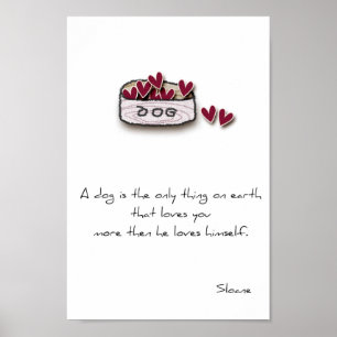 Poster copie d'amoureux des chiens avec la cuvette et
