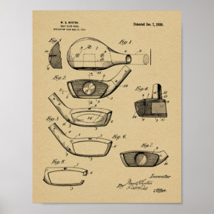 Poster Copie d'art de brevet de conception de tête de