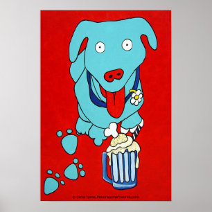 Poster Copie d'art de chien "de FLOTTEUR de BIÈRE de