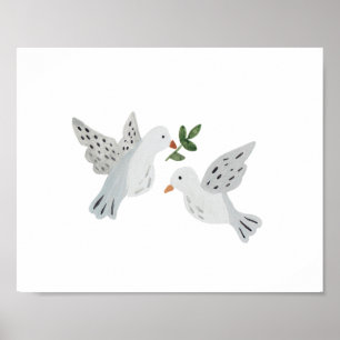 Poster Copie d'art de colombes de tortue