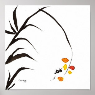 Poster Copie d'art de fleurs de jaune
