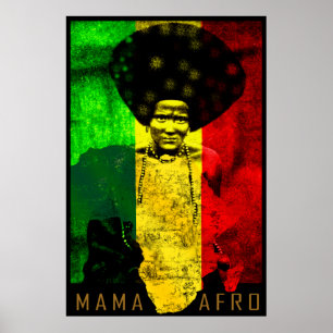 Poster Copie d'art de reggae de carte de maman Afro