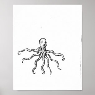 Poster Copie de croquis de poulpe