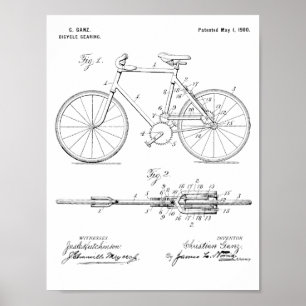 Poster Copie de dessin d'art de brevet de vitesse de 1900