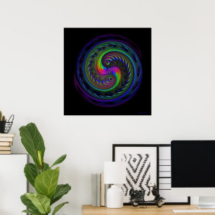 Poster Copie de fractale de Koi Yin Yang