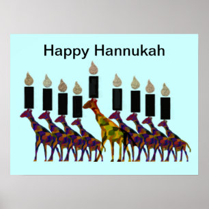 Poster Copie de Hannukah de girafes
